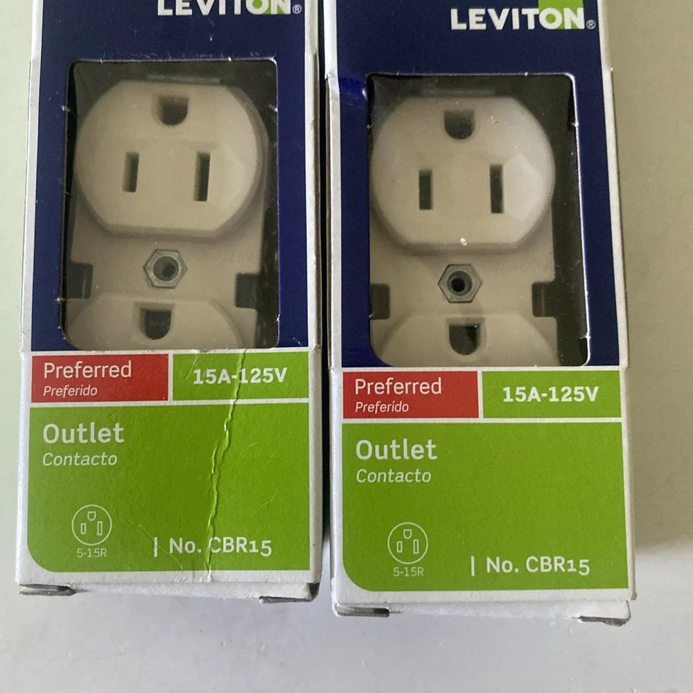 Lot of 4 Leviton CBR15-00T 15A 125V Light Almond Outlet 4.06 H x 1.35 W x 1.08 D